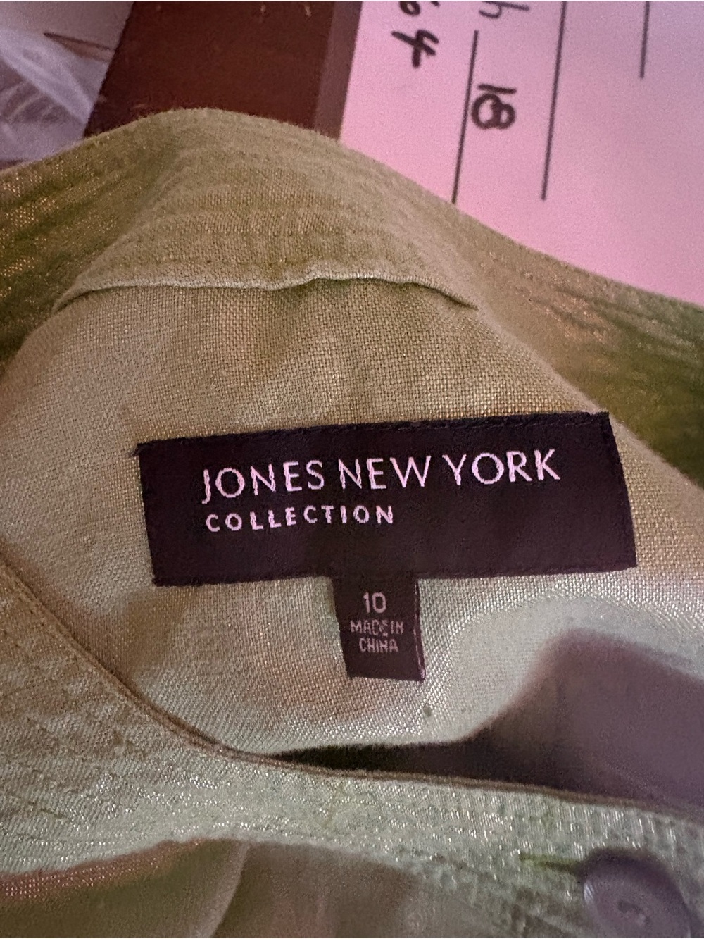 Jones New York Light Green Tunic Top Sz 10 classy monochrome - Picture 11 of 13